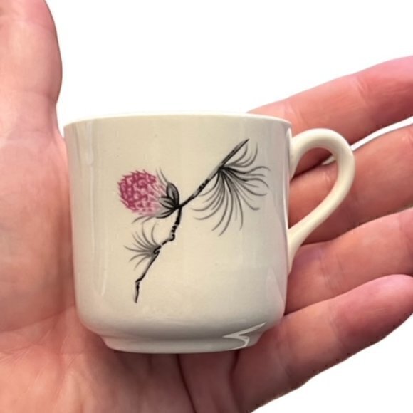 Vintage 1960's Cannonsburg Wild Clover Demi Cup and Saucer EUC CottageCore Indie - Picture 8 of 14